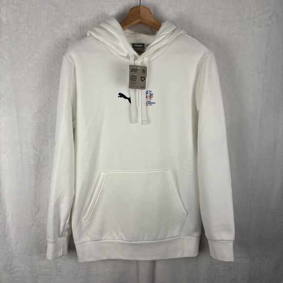 Puma 2024 Copa America White Hoodie 763957 01 Men’s Size Small NWT - Picture 1 of 7